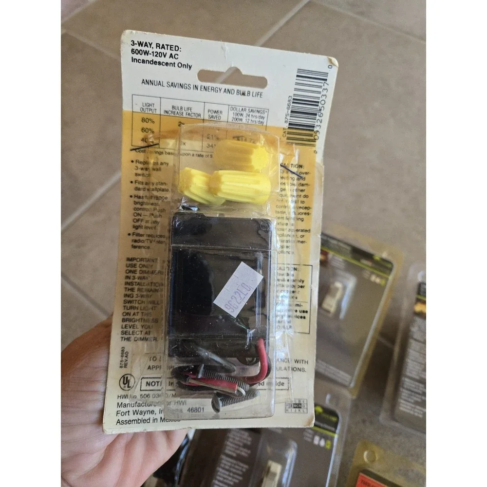4 600W Incandescent 3 Way Toggle Dimmer Round Switch Lot NIP Unopened